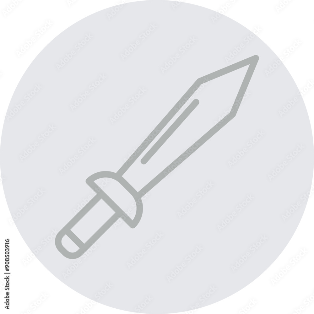Sword Vector Line Grey Circle Grey Sword Vector Line Grey Circle Grey
