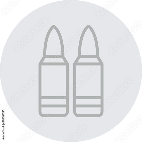 Ammo Vector Line Grey Circle Grey