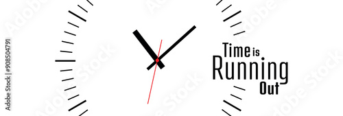 time is running out sign on red background	