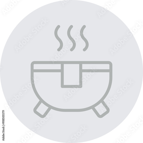 Hot Tub Vector Line Grey Circle Grey