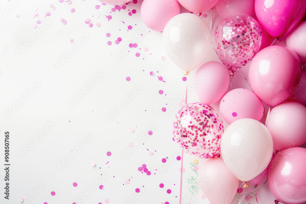 Festive Birthday Balloons and Confetti