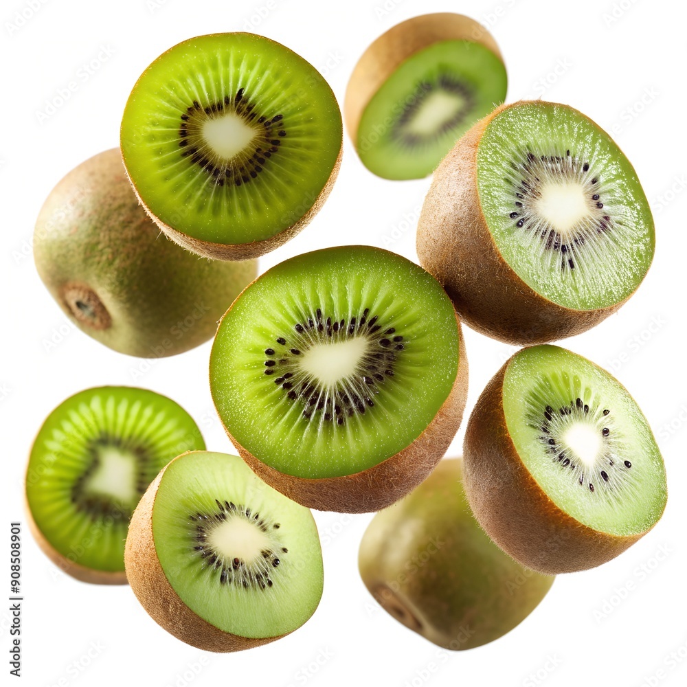 Fototapeta premium kiwi fruit on white background