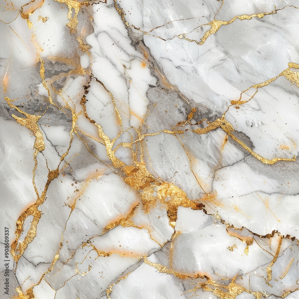 White Marble with Golden Veins