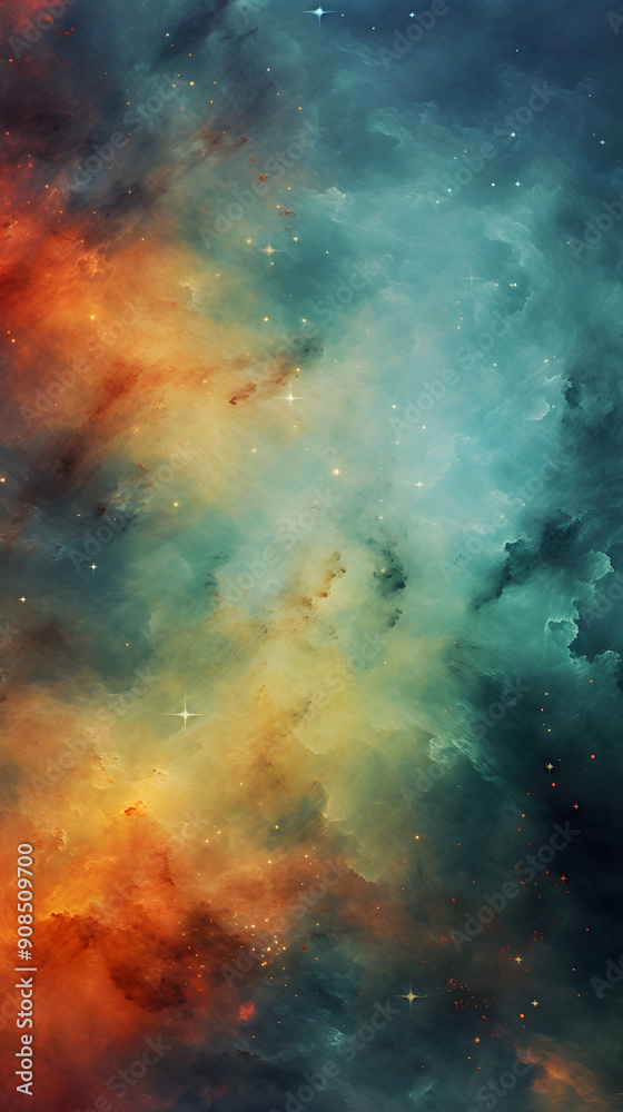 Digital yellow and green starry night sky abstract graphic poster background Digital yellow and green starry night sky abstract graphic poster background