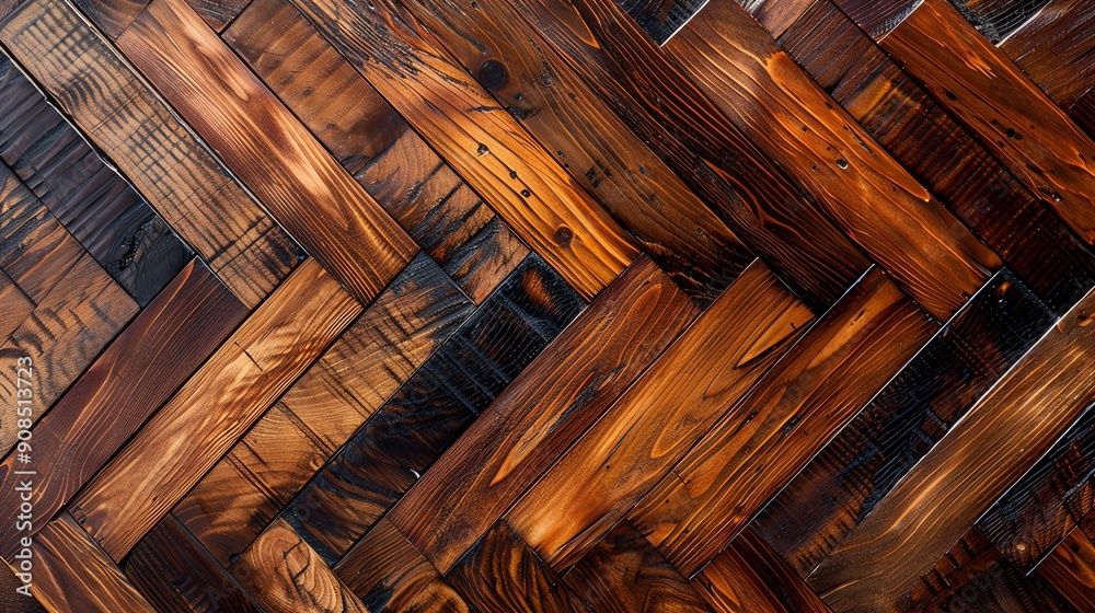 A close-up of a wooden surface with a herringbone pattern. A close-up of a wooden surface with a herringbone pattern.
