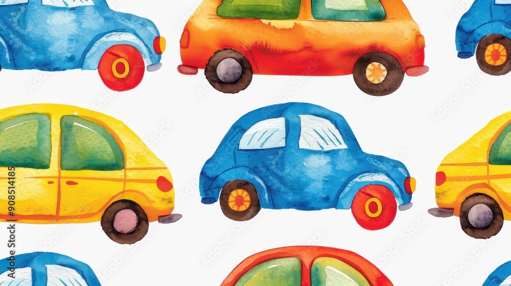 Whimsical watercolor toys dance across this enchanting childrens illustration. A playful pattern sparks joy and creativity. Whimsical watercolor toys dance across this enchanting childrens illustration. A playful pattern sparks joy and creativity.
