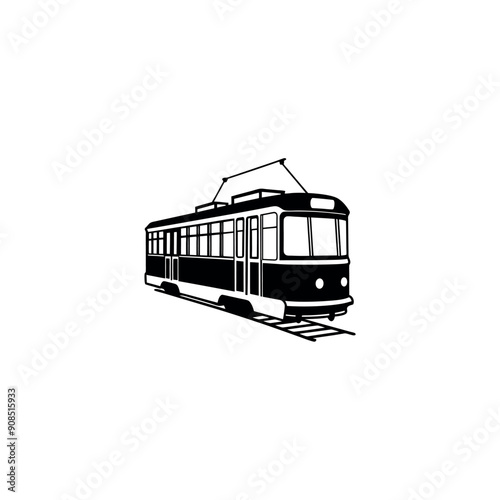 tram on the white