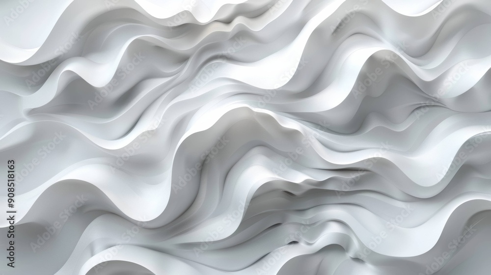 White Seamless Pattern Waves