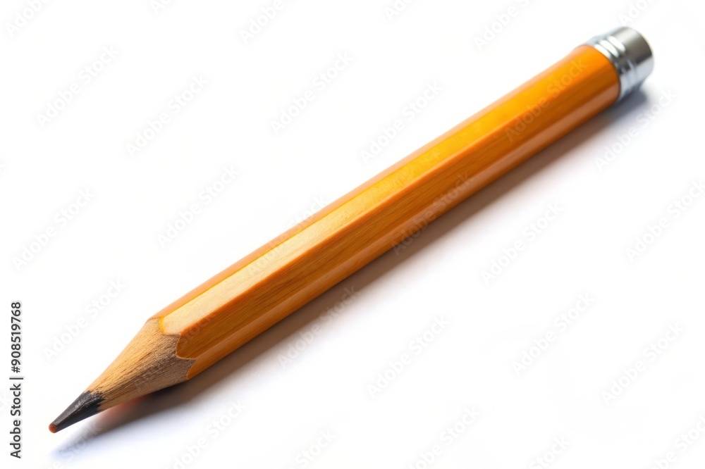 Yellow Pencil on White Background. Yellow Pencil on White Background.
