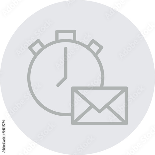 Express Mail Vector Line Grey Circle Grey