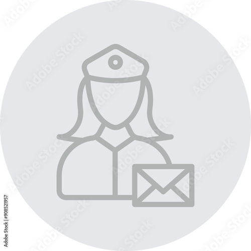 Post Women Vector Line Grey Circle Grey