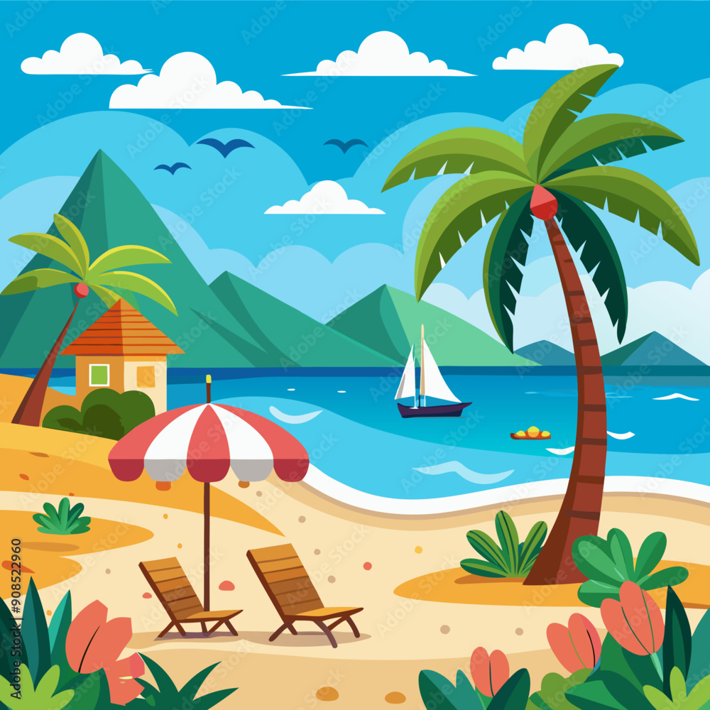 beach side vector illustration beach side vector illustration