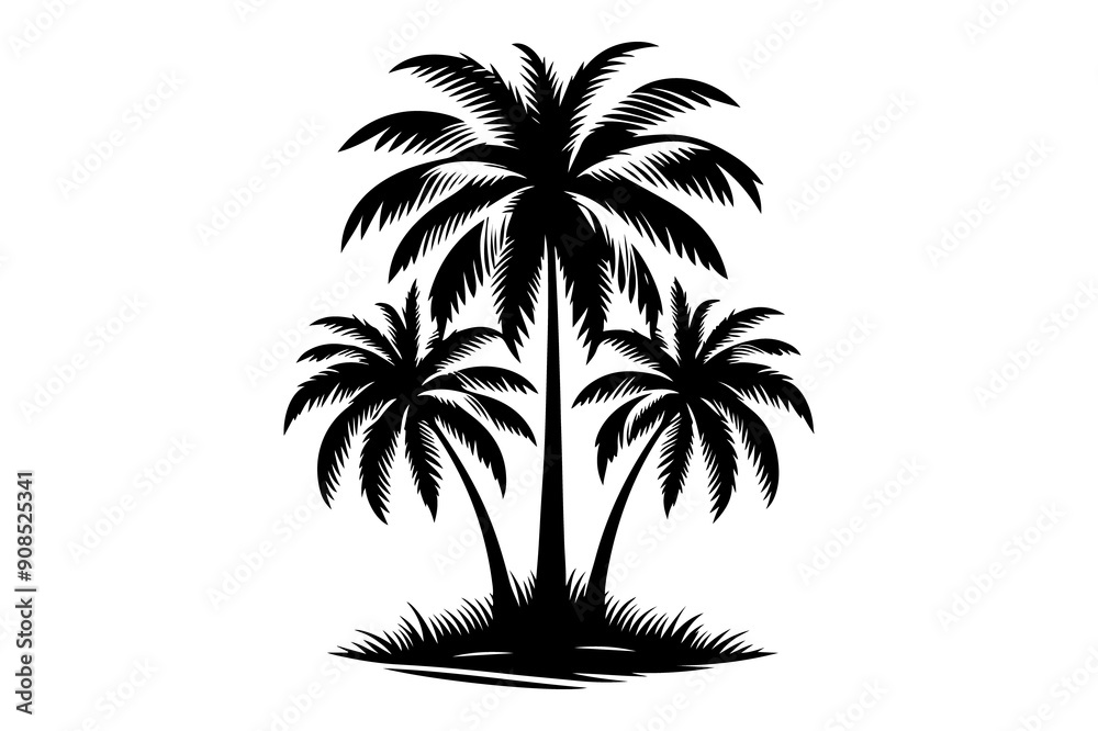 Fototapeta premium palm tree silhouette vector illustration