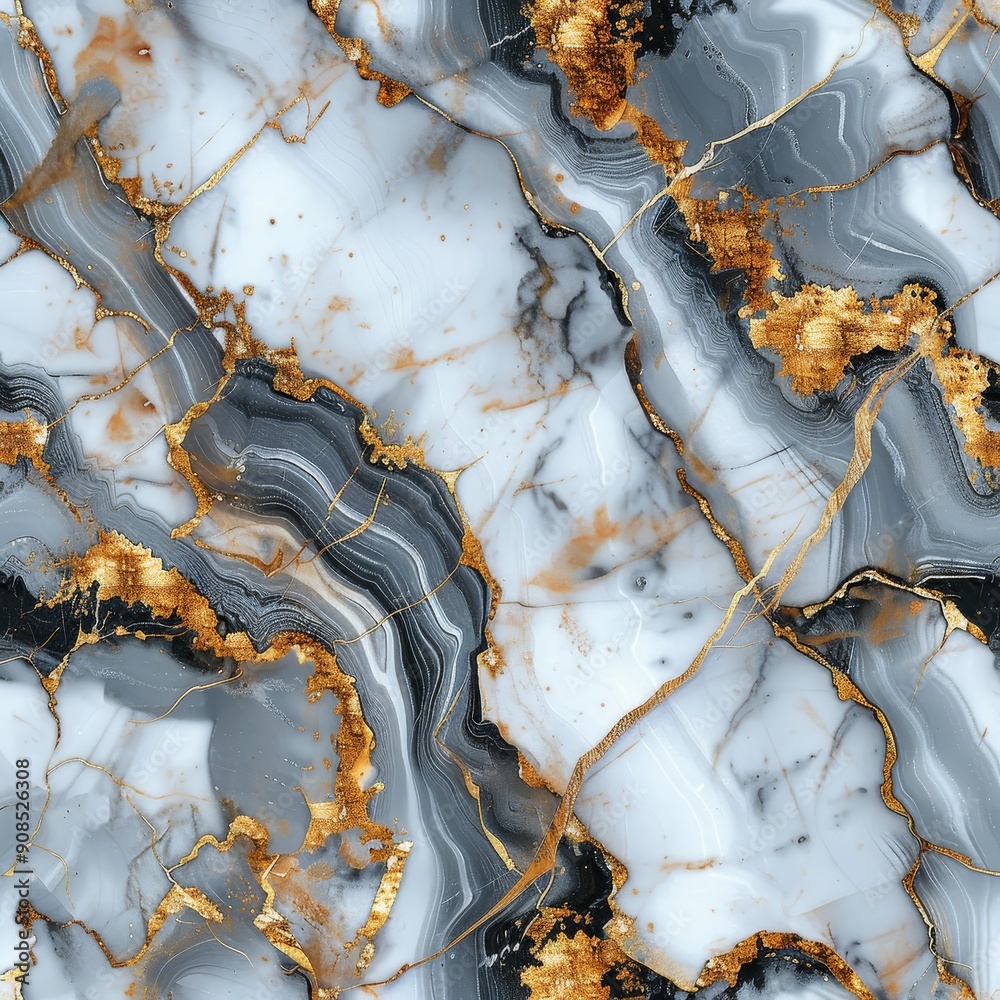 Abstract Marble Pattern with Golden Veins Abstract Marble Pattern with Golden Veins