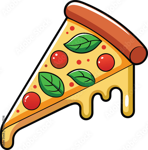 Delicious Pizza Vector Illustration: Perfect Slice of Flavor 