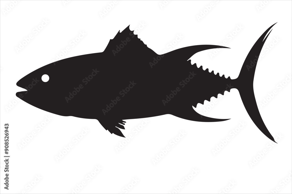 Obraz premium a fish animal illstration icon csilhouette vector 