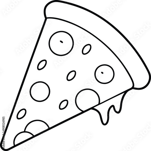 Delicious Pizza Vector Illustration: Perfect Slice of Flavor 