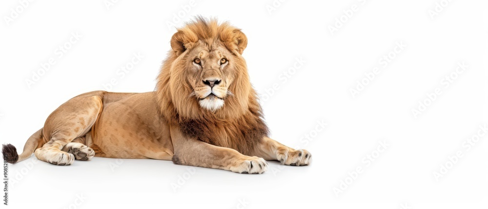 Obraz premium Luxury cute happy lion in a playful pose