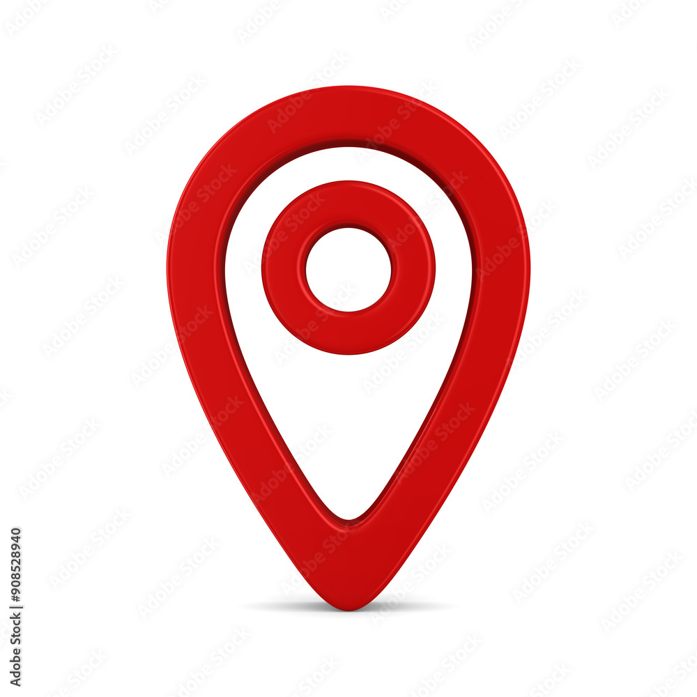 Red pointer marker on white background. Isolated 3D illustration Red pointer marker on white background. Isolated 3D illustration