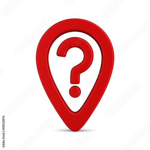 Red question mark on white ...