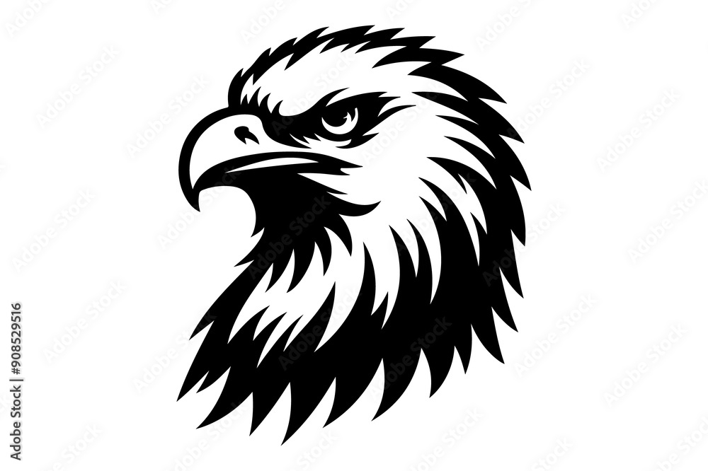 Obraz premium eagle head silhouette vector illustration - Generative AI