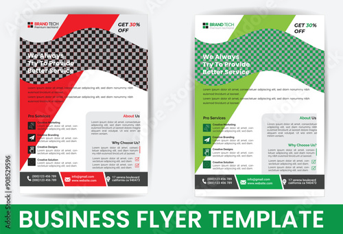 Print Business Flyer Template Design,Graphic Design Layout With Triangle.
