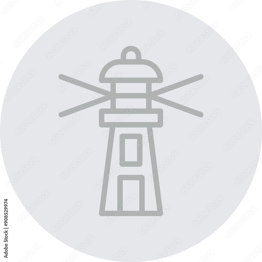 Lighthouse Vector Line Grey Circle Grey Lighthouse Vector Line Grey Circle Grey