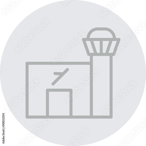 Airport Vector Line Grey Circle Grey