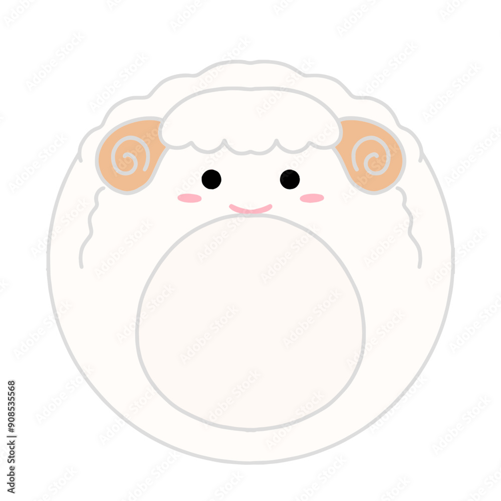 Cute name label,sticker name tag of Sheep cartoon animal character