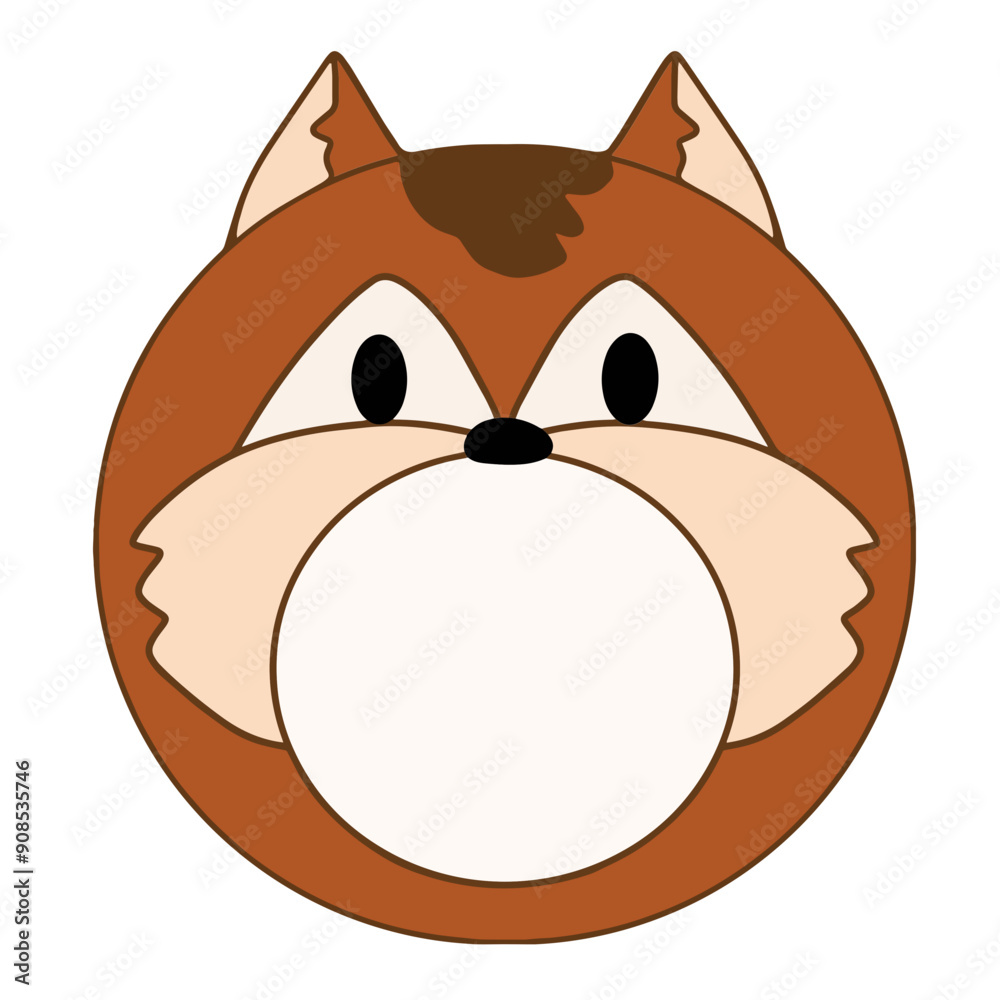 Cute name label,sticker name tag of Fox cartoon animal character design