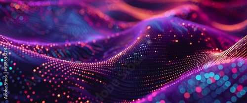 Motion Picture of Digital Particles of 3D Wavey Dots and Lines