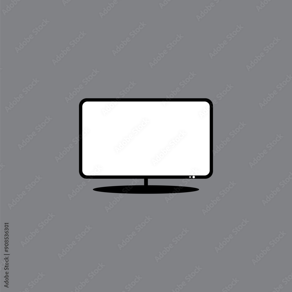 flat screen tv icon, illustration of television 