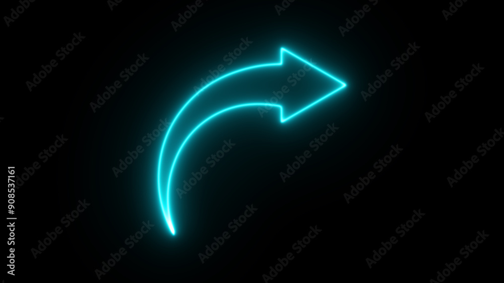 neon arrow icon. left arrow identify. Glowing direction arrow. Lightning direction icon on black background. neon arrow icon. left arrow identify. Glowing direction arrow. Lightning direction icon on black background.