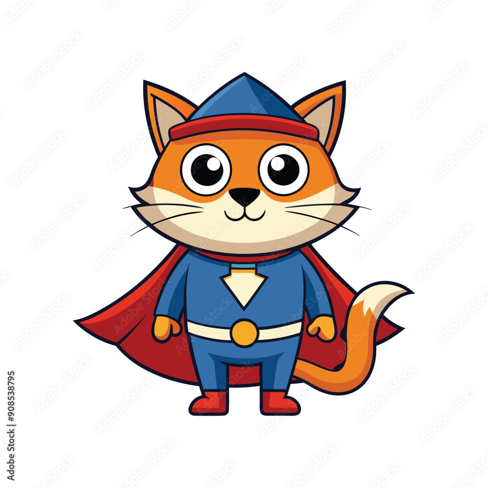 Super cat cartoon vector illustration for Halloween design, perfect for festive concepts. Super cat cartoon vector illustration for Halloween design, perfect for festive concepts.
