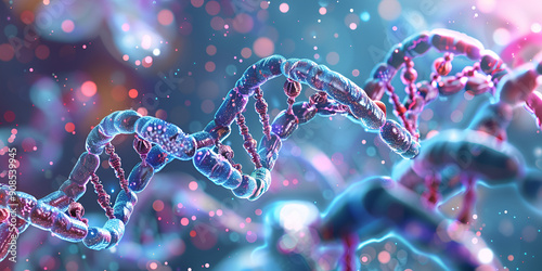 Genetic Research: Detailed DNA Helix Visualization