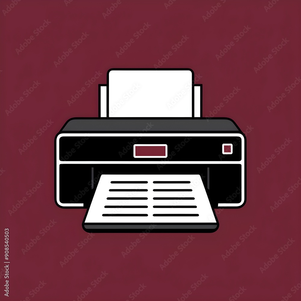 Sleek and Modern Minimalist Illustration of a Printer on an Abstract Background, Black and Maroon Monochromatic Design, Vector Illustration Sleek and Modern Minimalist Illustration of a Printer on an Abstract Background, Black and Maroon Monochromatic Design, Vector Illustration