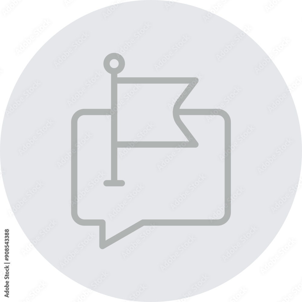 Flagged Vector Line Grey Circle Grey Flagged Vector Line Grey Circle Grey