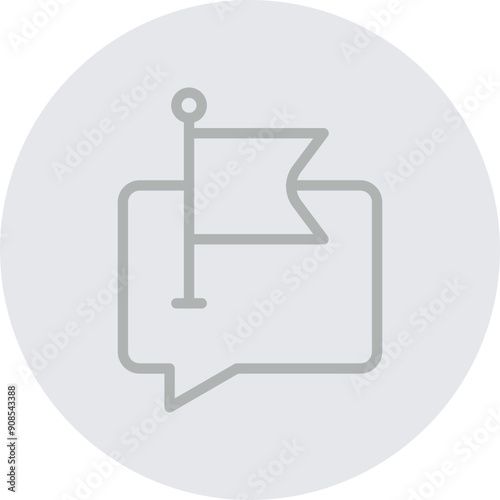 Flagged Vector Line Grey Circle Grey