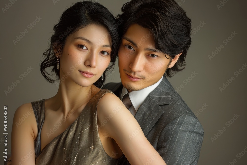ポーズをとる大人カップルの写真(婚活・夫婦・恋人・結婚記念日・ポートレート・インスタ映え) ポーズをとる大人カップルの写真(婚活・夫婦・恋人・結婚記念日・ポートレート・インスタ映え)