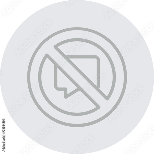 No Message Vector Line Grey Circle Grey
