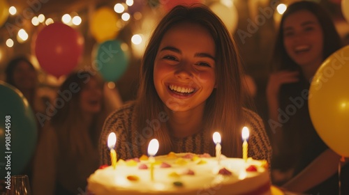 Birthday Girl Blowing Out Candles