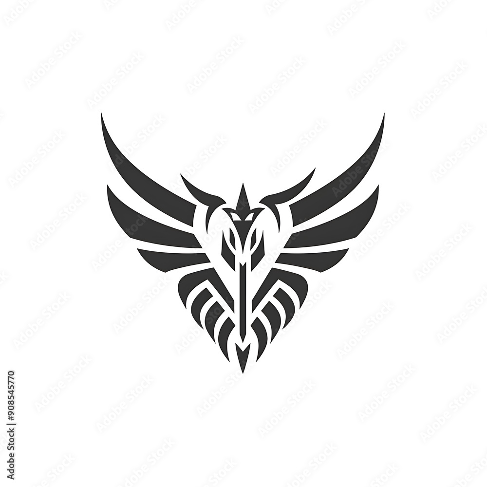 Minimalistic Black and White Phoenix Vector Graphic Minimalistic Black and White Phoenix Vector Graphic