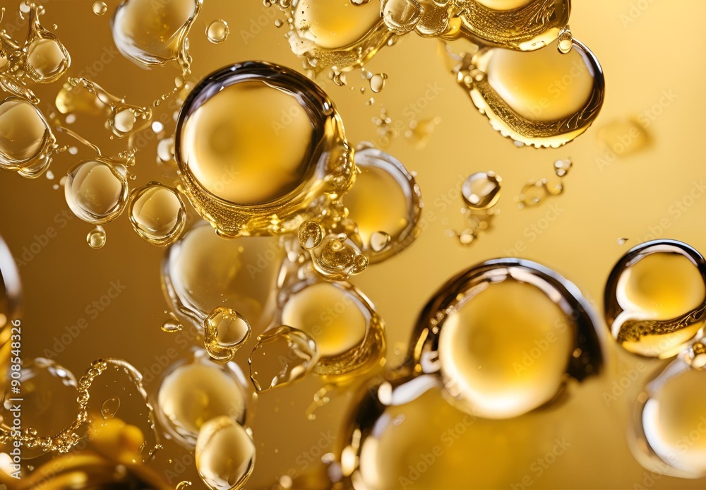 water drops on yellow background