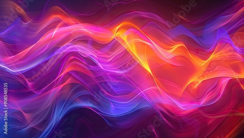 Wallpaper Mural Abstract Background with Wavy Lines in Vibrant Colors Torontodigital.ca
