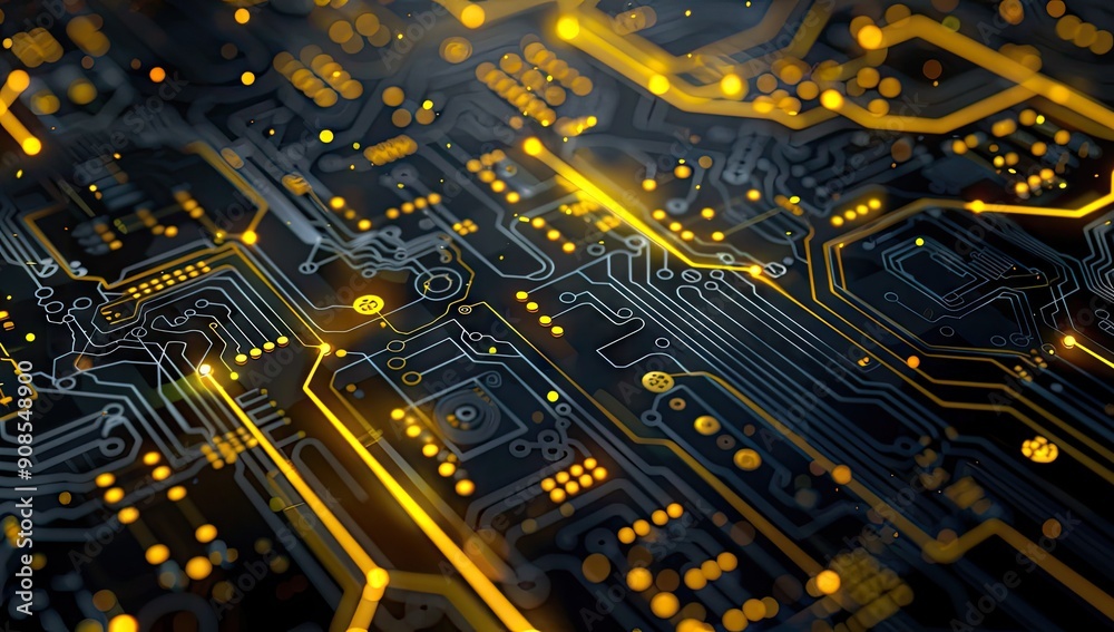 Abstract Digital Circuitry with Glowing Lines Abstract Digital Circuitry with Glowing Lines