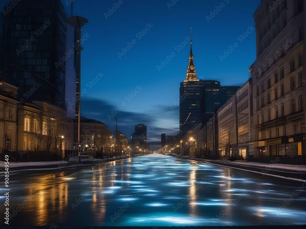 Fototapeta premium Ice City at night