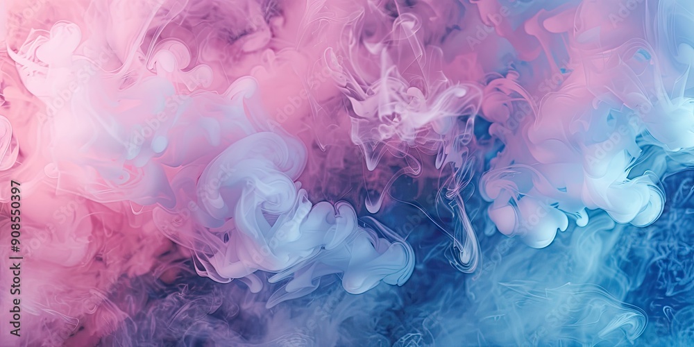 Abstract Swirling Color Ink In Water