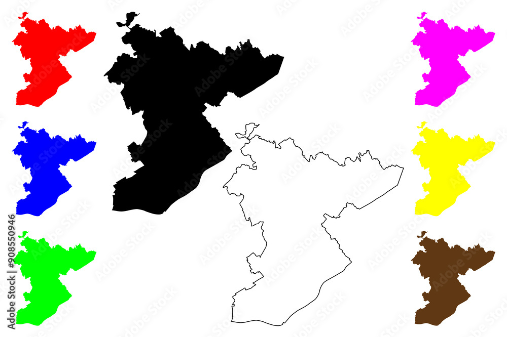 Main-Taunus district (Federal Republic of Germany, rural district Darmstadt region, State of Hessen, Hesse, Hessia) map vector illustration, scribble sketch Main Taunus Kreis map Main-Taunus district (Federal Republic of Germany, rural district Darmstadt region, State of Hessen, Hesse, Hessia) map vector illustration, scribble sketch Main Taunus Kreis map