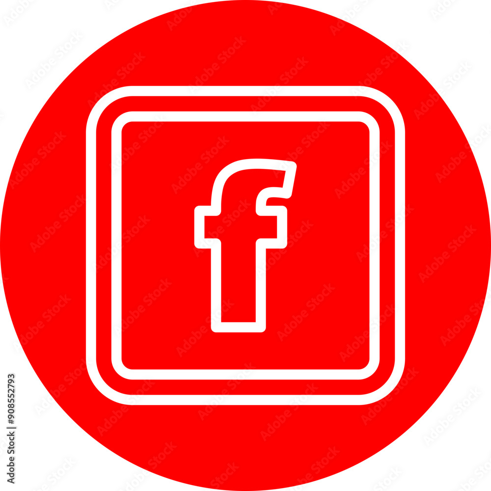 f Small Alphabet Vector Line White Circle Red f Small Alphabet Vector Line White Circle Red