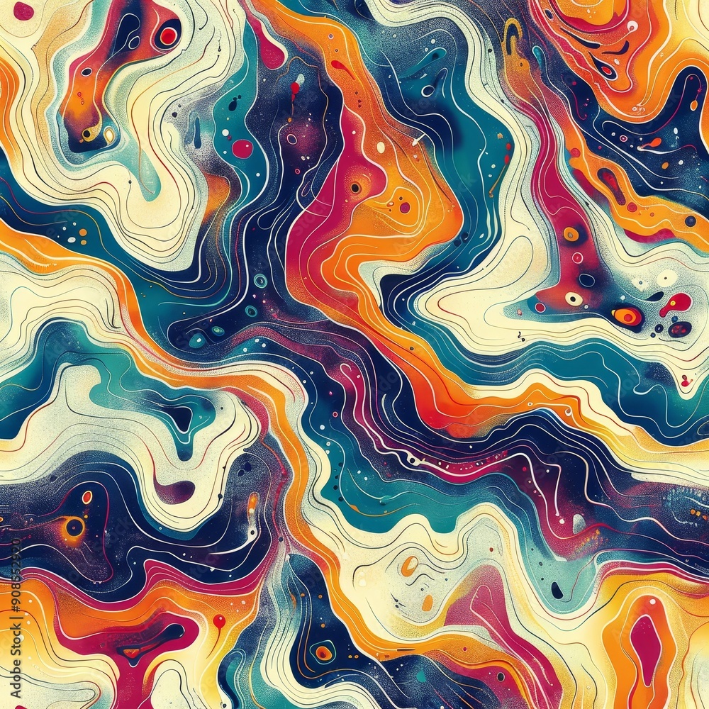 Abstract Swirling Pattern with Vibrant Hues Abstract Swirling Pattern with Vibrant Hues